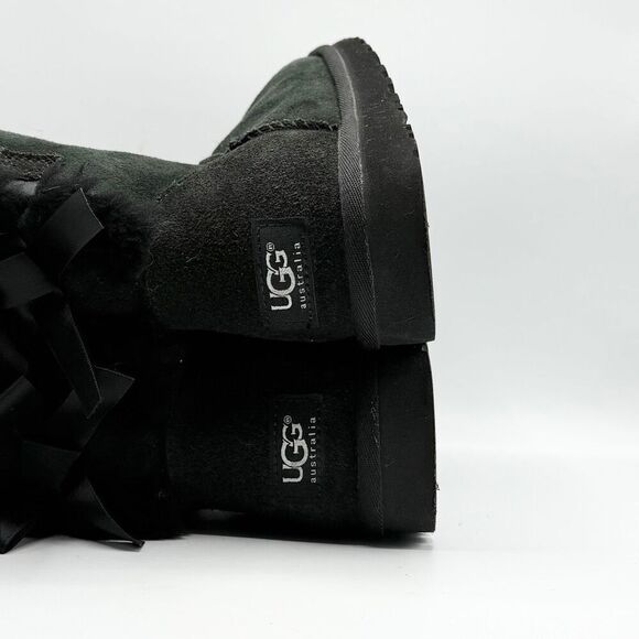 UGG Bailey Boot II Tall Black Suede Fur Lined Winter Boots - US Women 6 / EU 37 - Picture 13 of 13